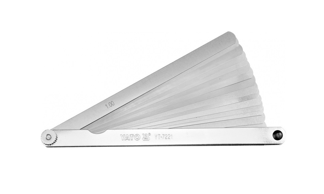 Jauge d'épaisseur de précision Yato YT-7221; 0,02-1,0 mm; 17 unités