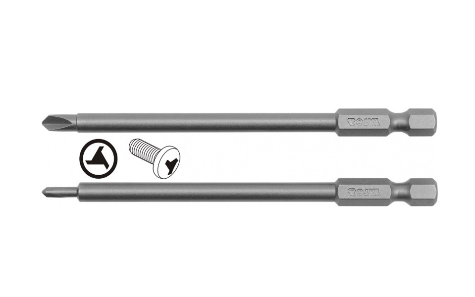 Peu de tournevis Yato YT-0493; 1/4''; NR0-NR1; 100 mm; 2 unités