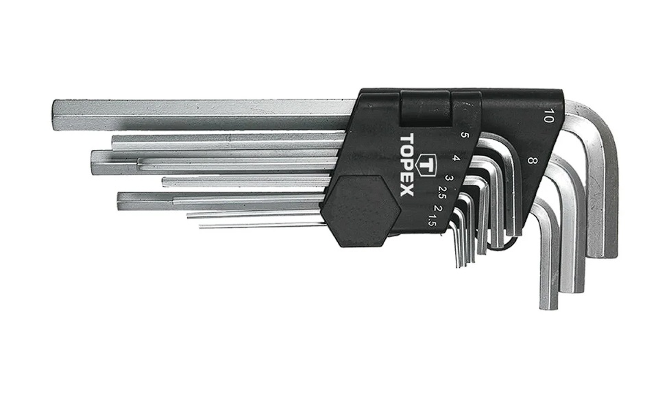 Clé hexagonale Topex 35D956; 1,5-10 mm; 9 unités