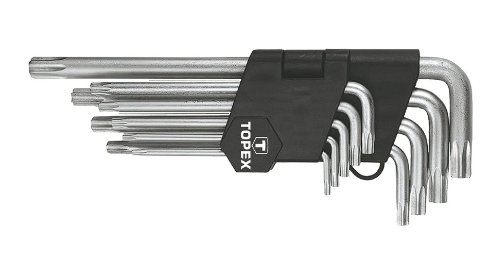 Clé hexagonale Topex 35D961; T10-T50; 9 unités