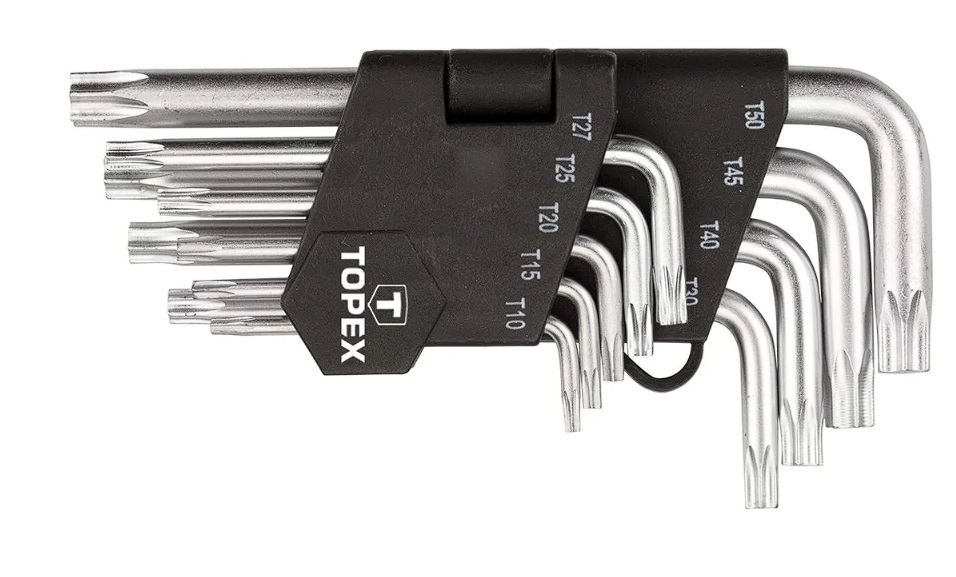 Clé hexagonale Topex 35D960; T10-T50; 9 unités