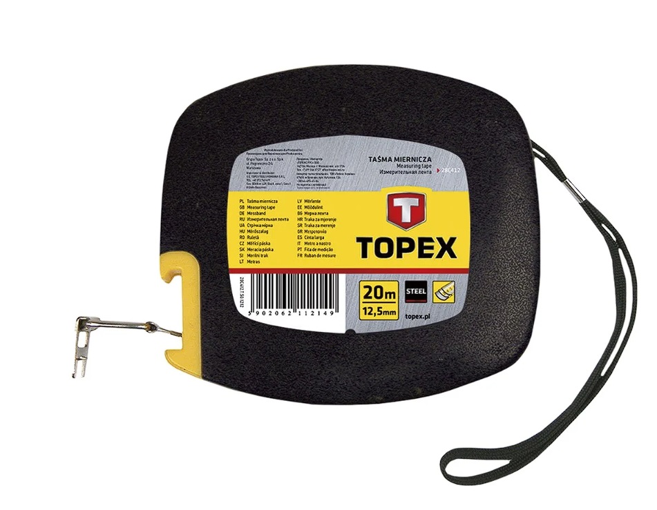 Mètre ruban Topex 28C412; 12,5 mm; 20 m