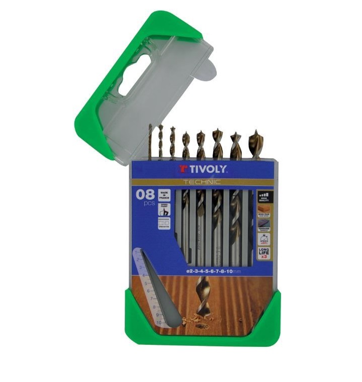 Jeu de forets à bois Tivoly 10864070001; 2-10 mm; 8 unités