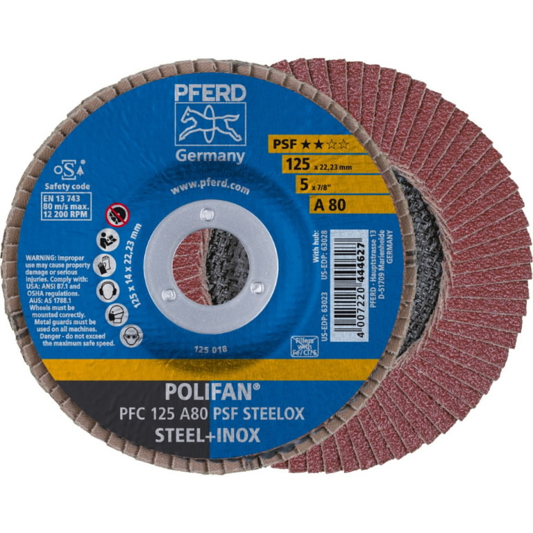 Meule-éventail PFERD 444627; 125 mm; P80
