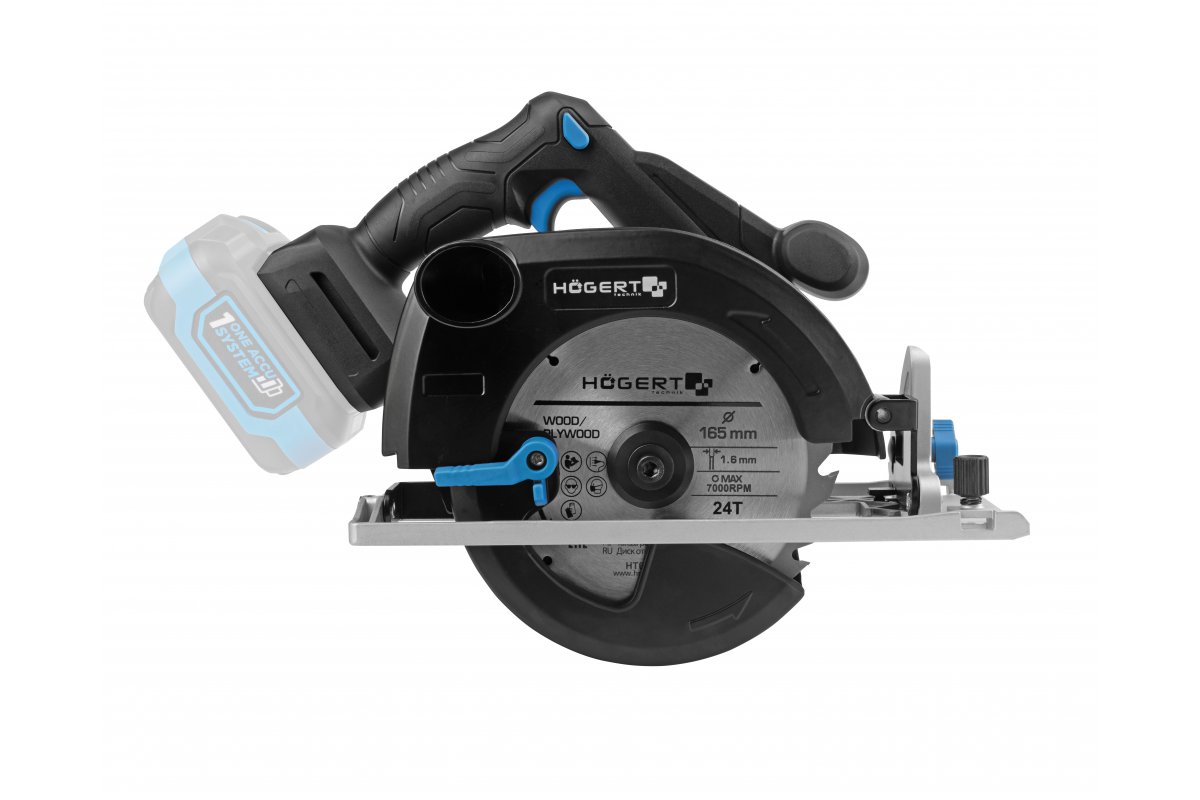 Scie circulaire sans fil Hogert HT2E235-0CS; 18 V (sans batterie et chargeur)