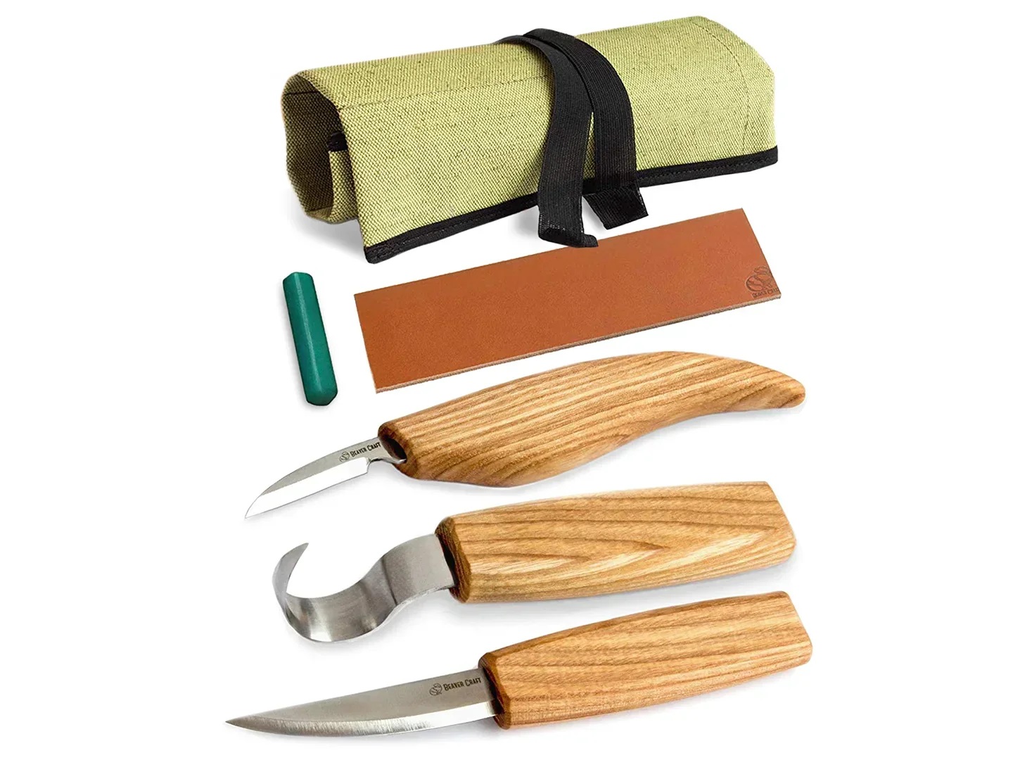 Kit de sculpture BeaverCraft S13L; 5 pcs .; pour la sculpture à la cuillère et autres produits en bois, Convient pour les gauchers