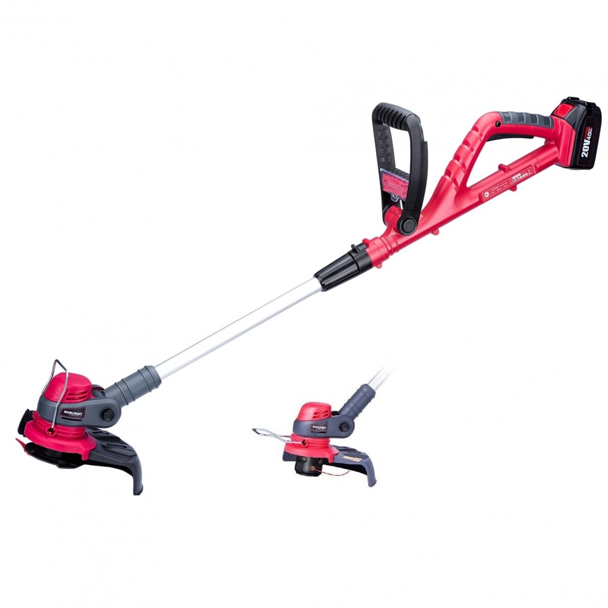 Coupe-gazon Worcraft CGTS20LIDB; 20 V; 1x4,0 Ah accu.