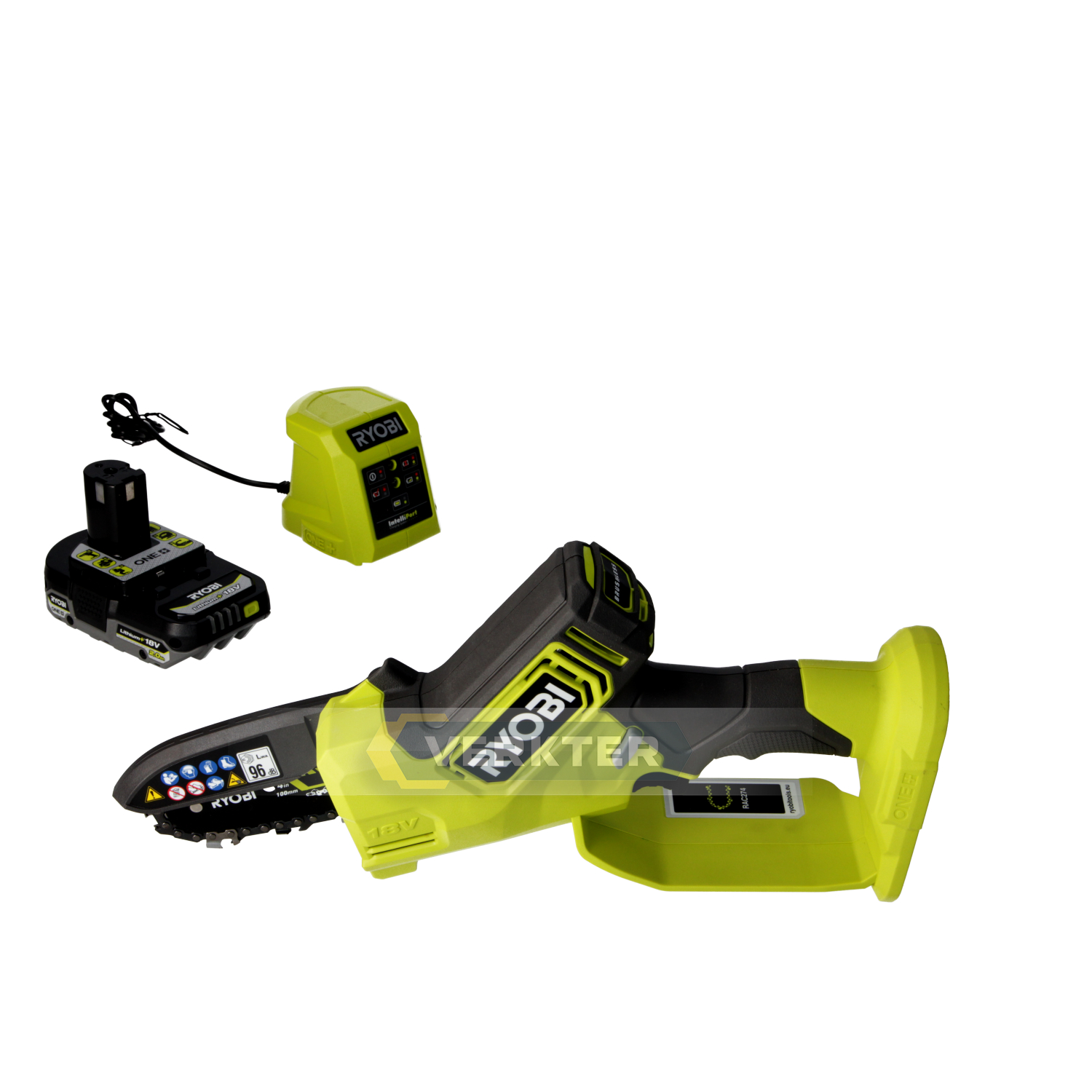 Tronçonneuse de branches Ryobi RY18PSX10A-120; 18 V; 10 cm; 1x2,0 Ah accu.