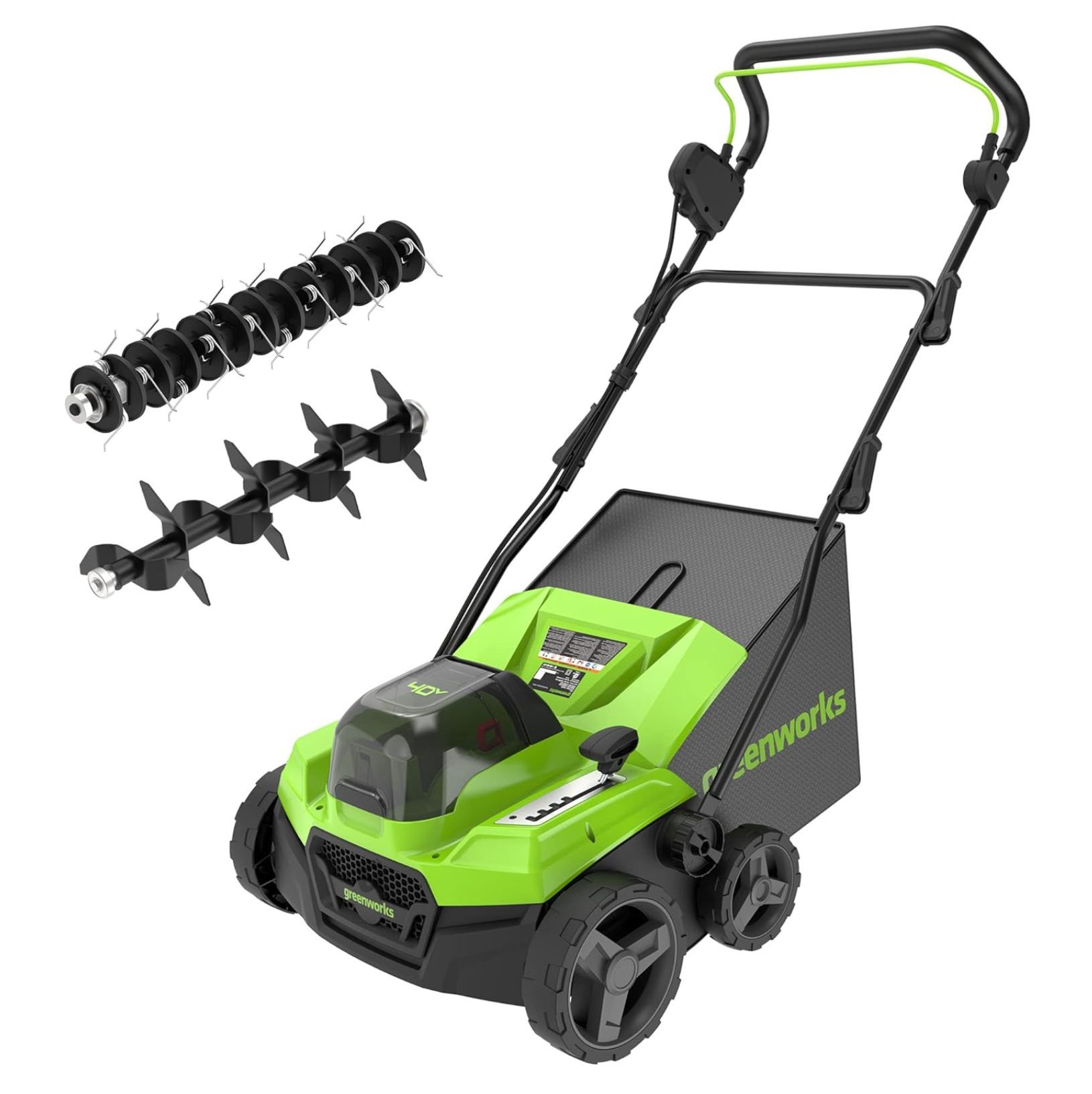 Scarificateur Greenworks GD24X2SC38II; 2x24 V (sans batterie et chargeur)