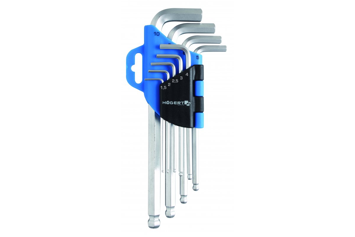 Clé hexagonale Hogert HT1W804; 9 unités