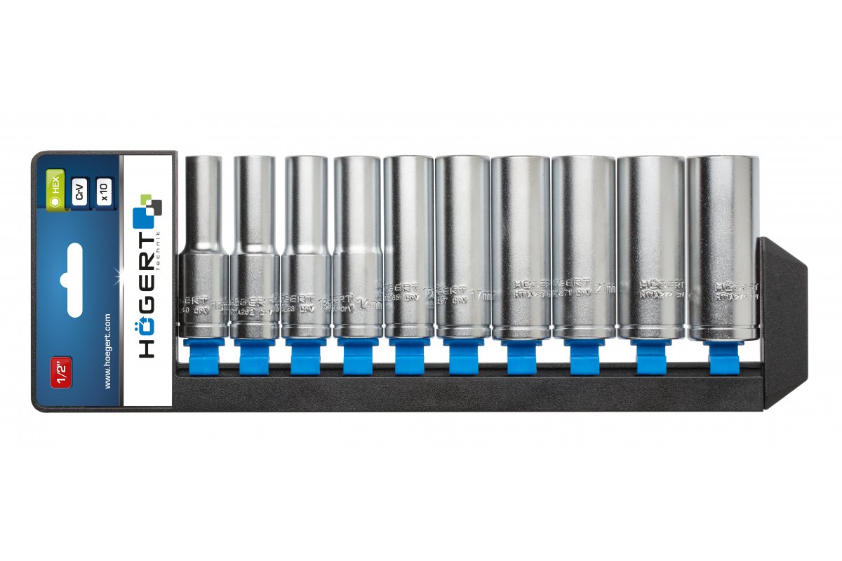 Jeu de douilles Hogert HT1A888; 10-24 mm; 10 unités