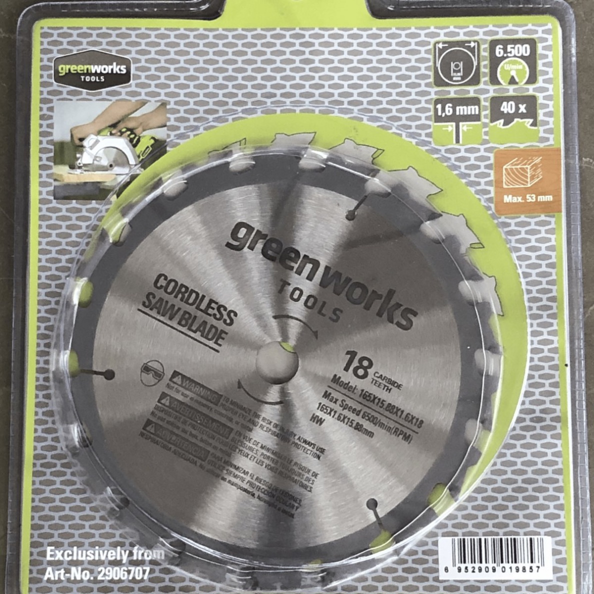 Scie circulaire Greenworks AKS-BL-GW; Ø185 mm