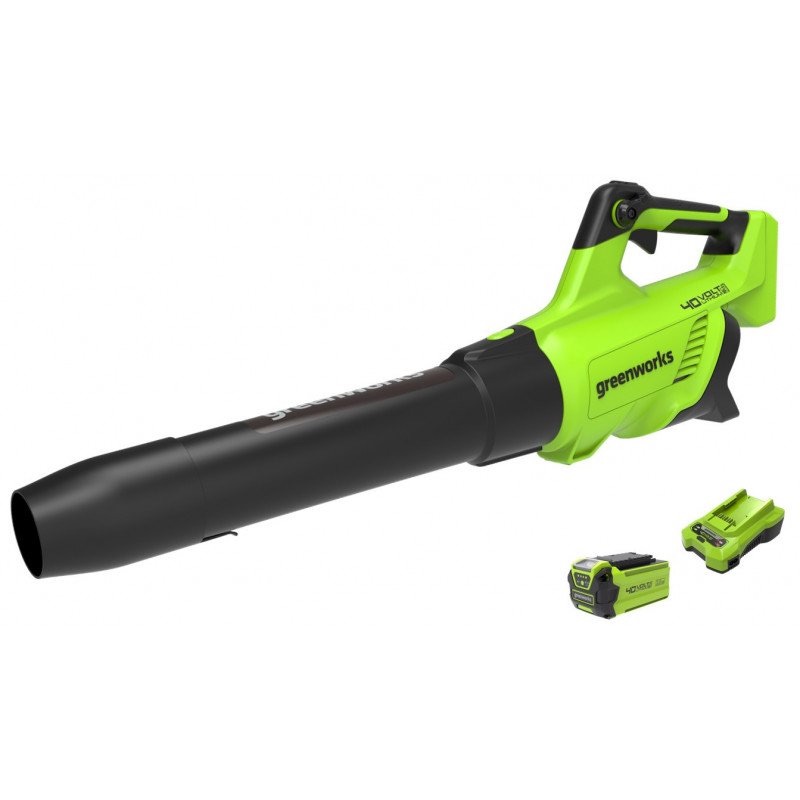Souffleur de feuilles sans fil Greenworks G40ABK2II; 40 V; 1x2,0 Ah accu.
