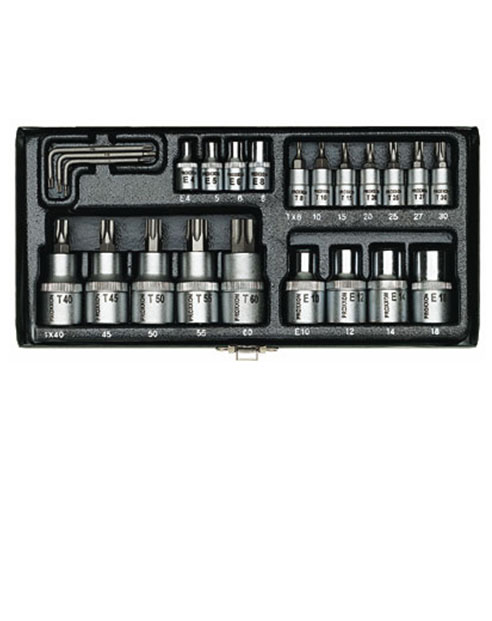 Socket et jeu de bits Proxxon 1/4''+1/2''; 23 unités