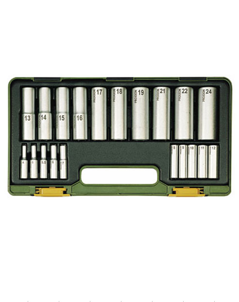 Jeu de clés à douille Proxxon 1/2''+1/4'', 4-24 mm; 20 unités