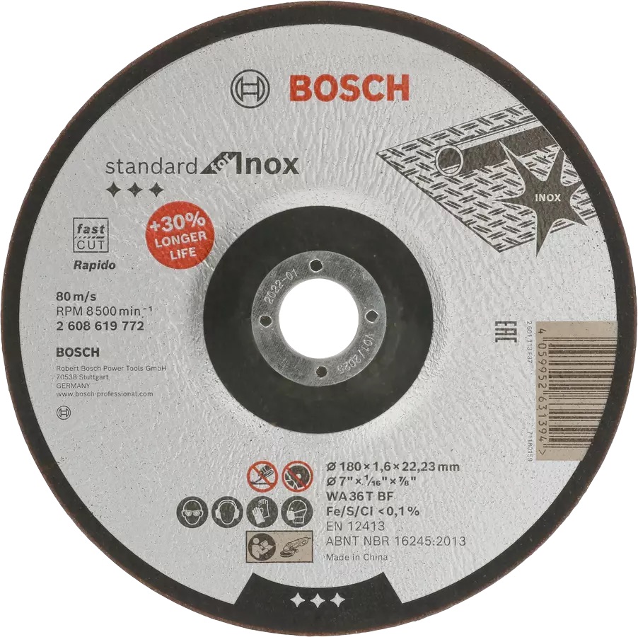 Disque abrasif Bosch WA 36T BF; 180x1,6 mm