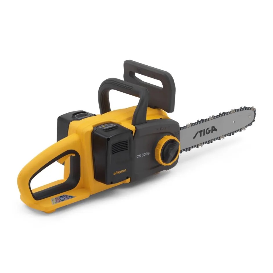 Tronçonneuse Stiga CS 300e Kit; 2x20 V; 30 cm; 2x4,0 Ah batterie; avec support mural