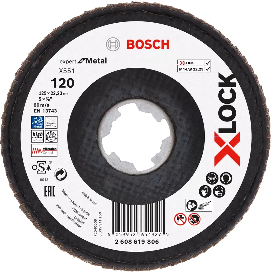 Meule-éventail Bosch X551; 125 mm; K120