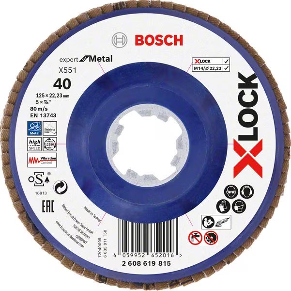 Meule-éventail Bosch X551; 125 mm; K40