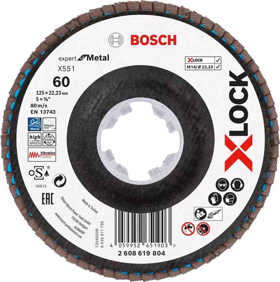 Meule-éventail Bosch X551; 125 mm; K60
