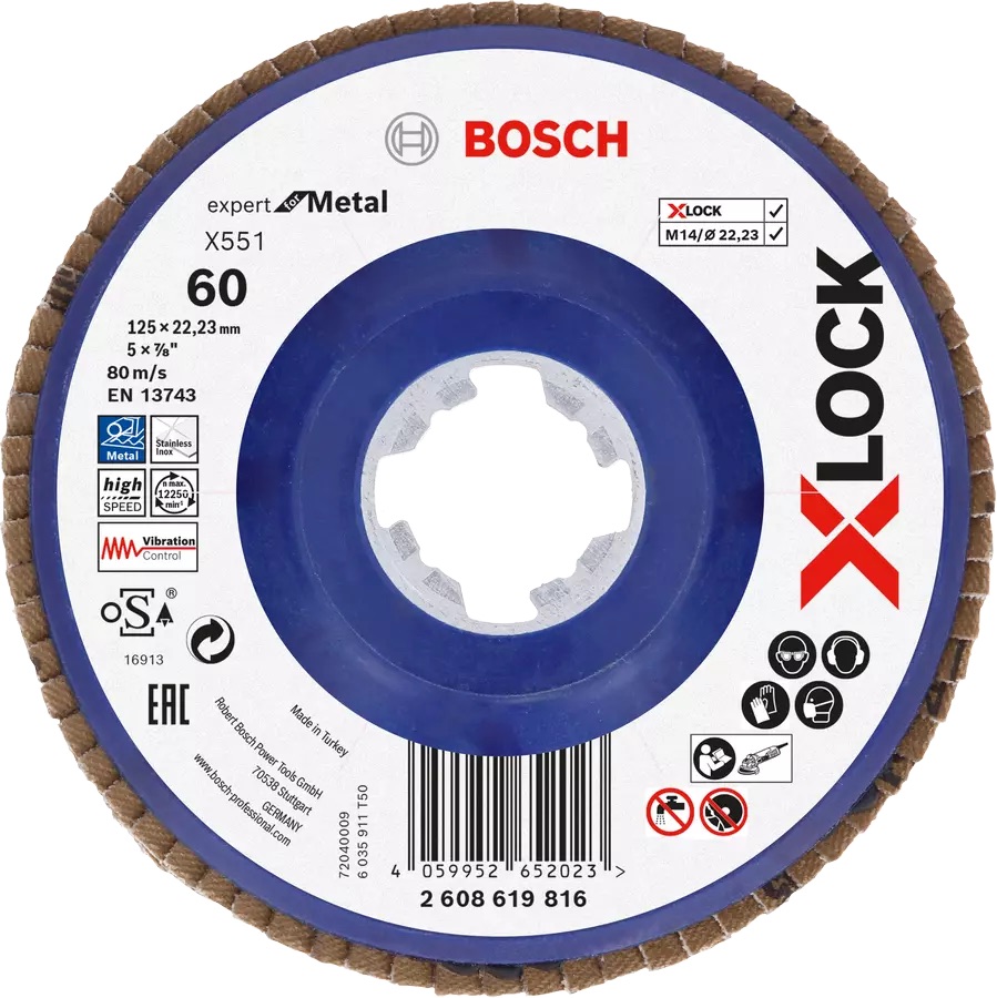 Meule-éventail Bosch X551; 125 mm; K60