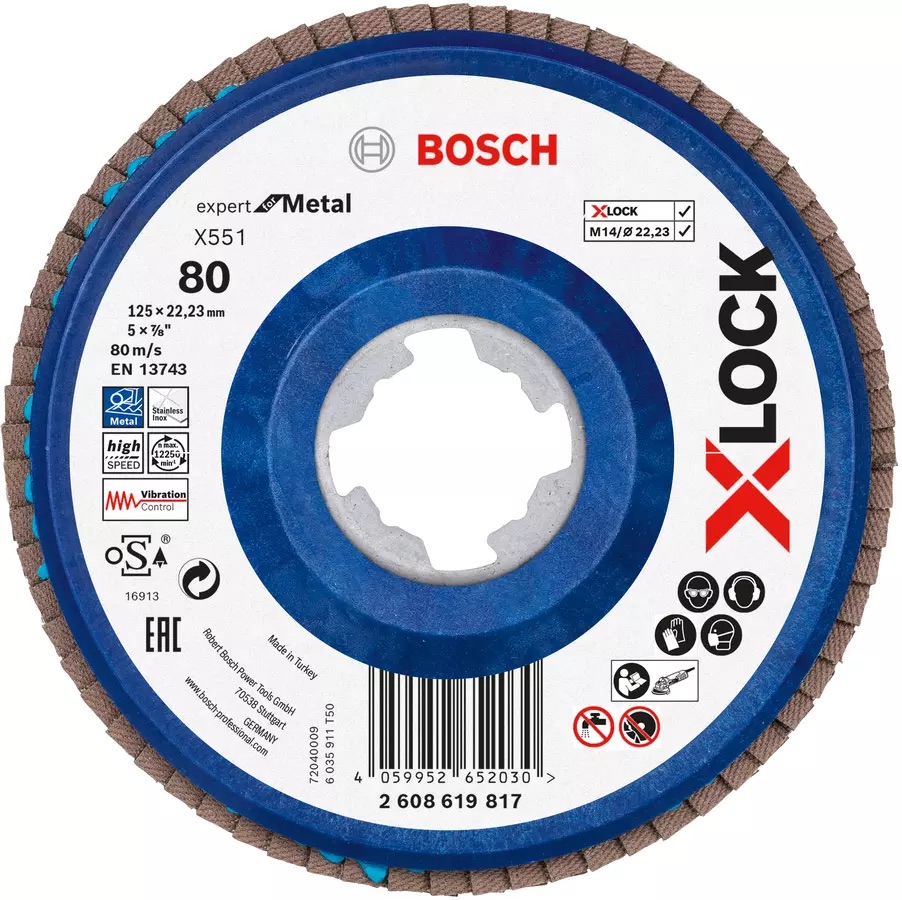 Meule-éventail Bosch X551; 125 mm; K80