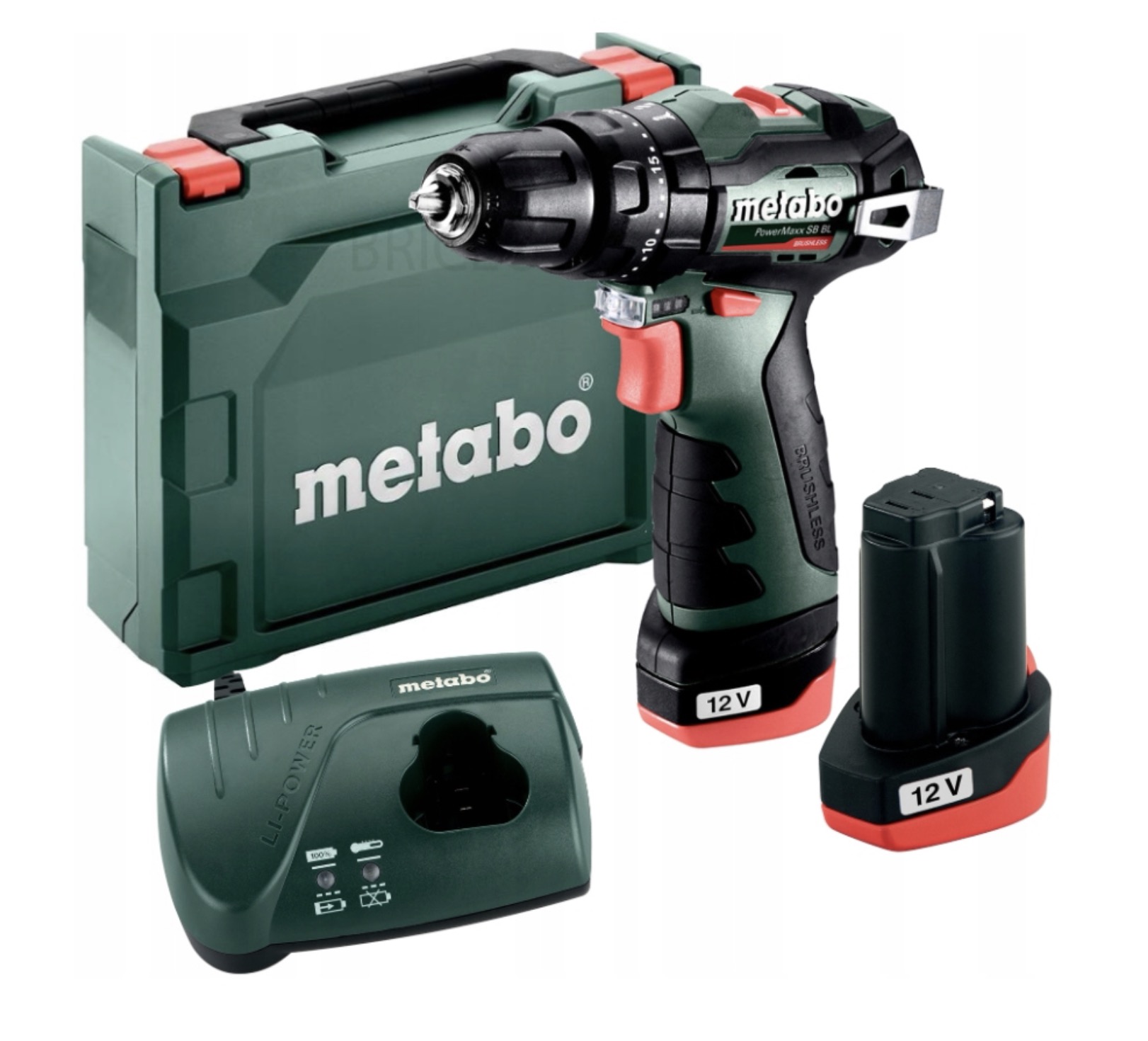 Perceuse à percussion sans fil Metabo PowerMaxx SB BL; 12 V; 2x2,0 Ah accu.