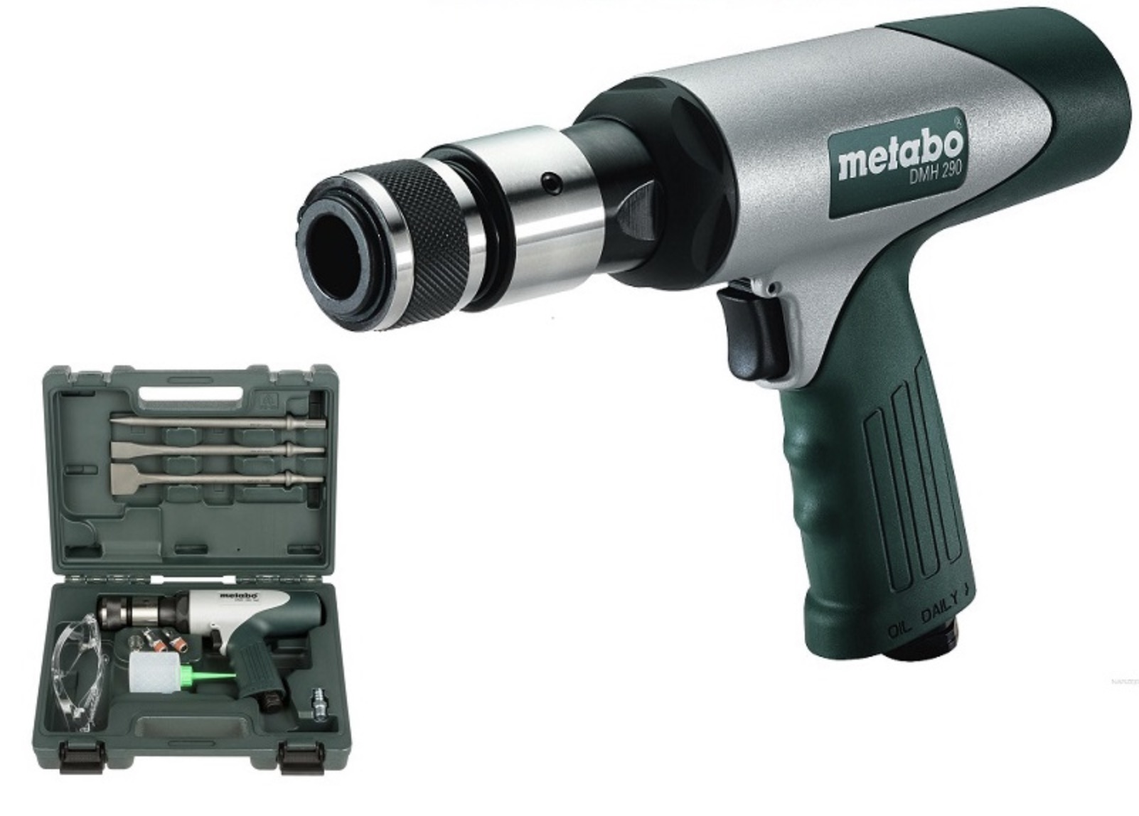 Ciseau pneumatique Metabo DMH 290 Set + 3 chicels