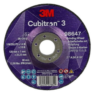 Disque a meuler 3M Cubitron 3 A36 R BF; 125x7 mm