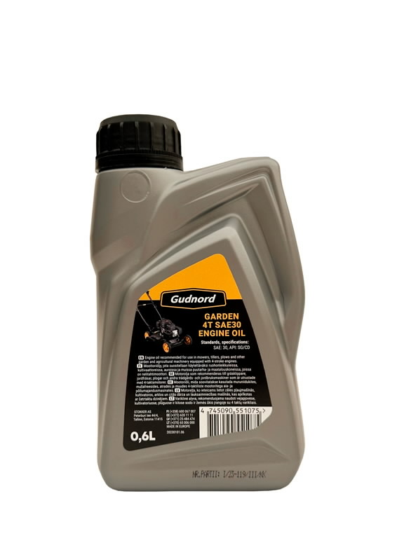 Pétrole Gudnord Garden SAE30 4T; 0,6 l; pour engins de jardinage avec moteurs 4 temps