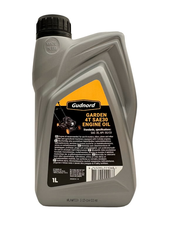 Pétrole Gudnord Garden SAE30 4T; 1 l; pour engins de jardinage avec moteurs 4 temps