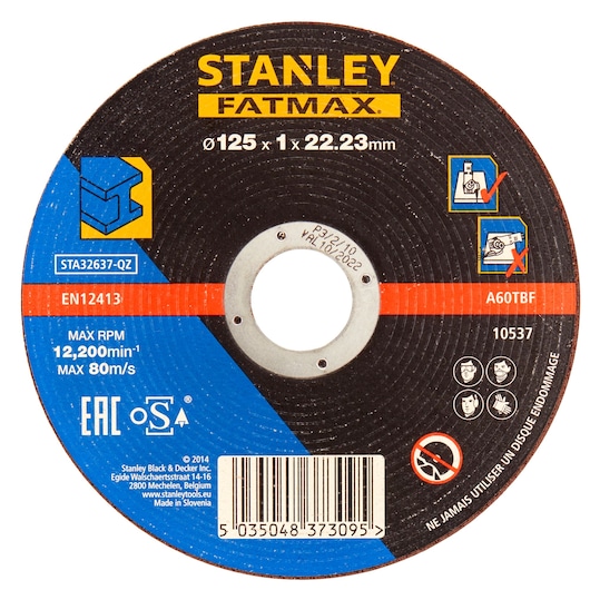 Disque abrasif Stanley FatMax A 60 T BF; 125x1 mm
