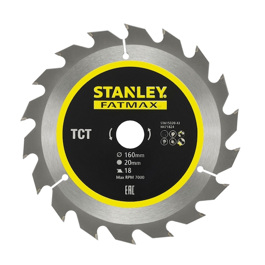 Scie circulaire Stanley STA15320-XJ; 160x20 mm; Z18