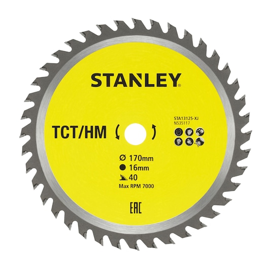 Scie circulaire Stanley STA13125-XJ; 170x16 mm; Z40