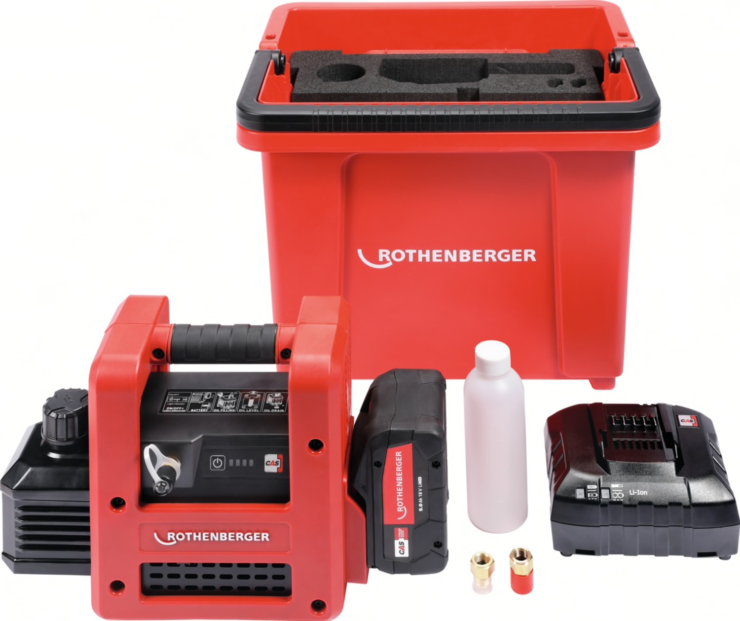 Pompe à vide sans fil Rothenberger ROAIRVAC R32 2.0 CL Set; 18 V; 1x8,0 Ah accu.