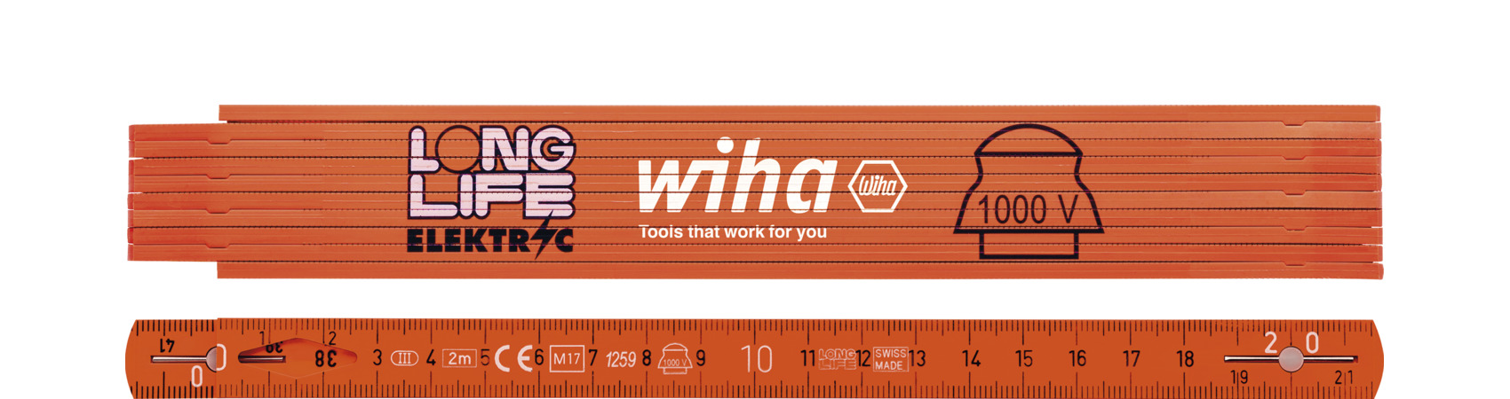 Règle pliante en bois Wiha W42068; 2 m