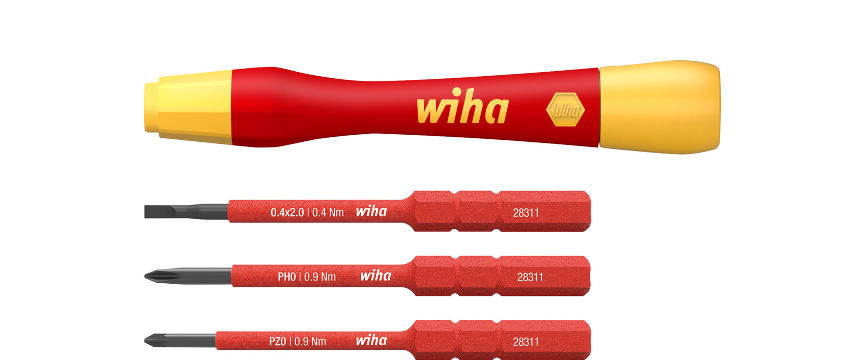 Poignée pour tournevis Wiha W43167 + tournevis Bit