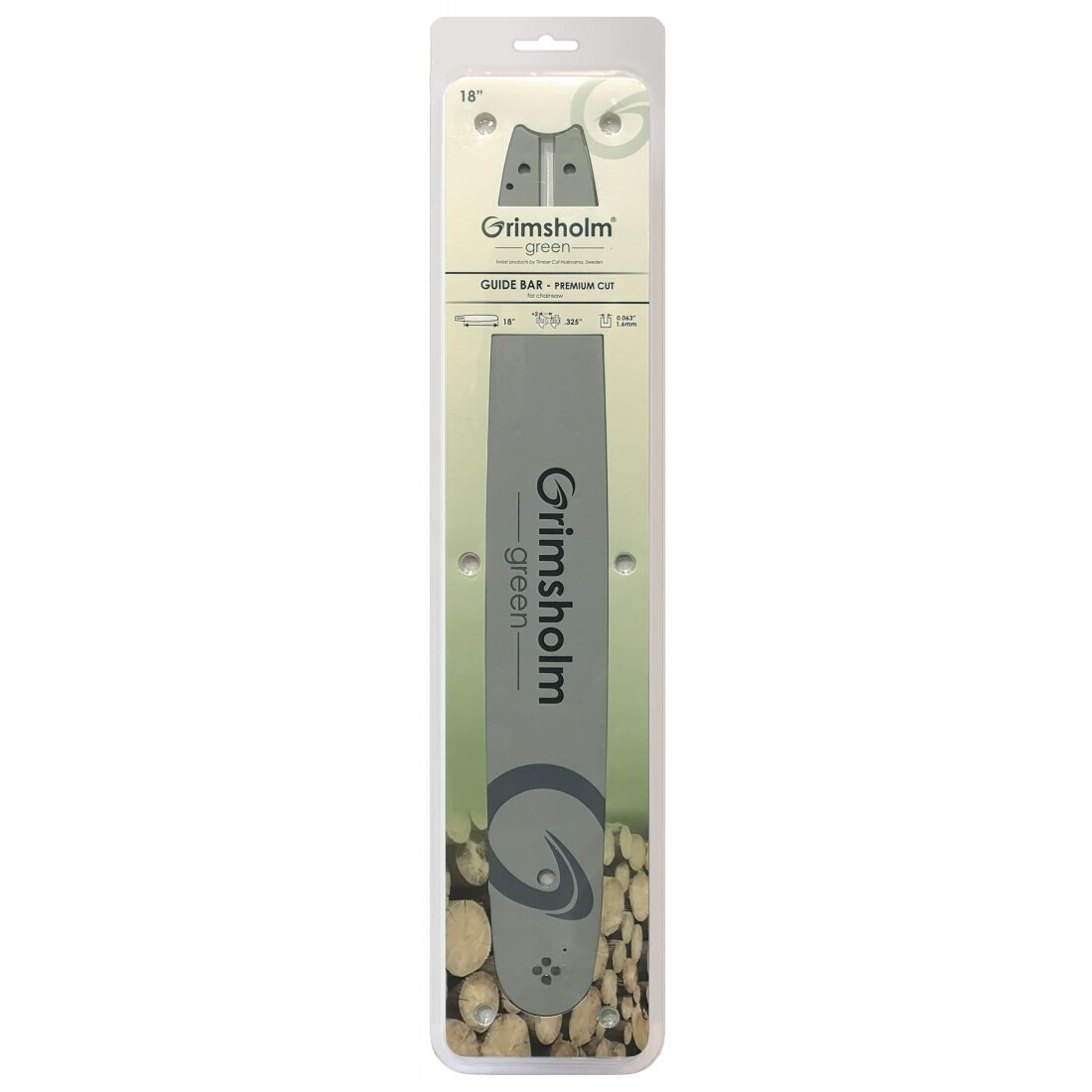 Rail de guidage pour tronçonneuse Grimsholm Premium Cut; 18''; 45 cm; .325''; 72; 1,6...