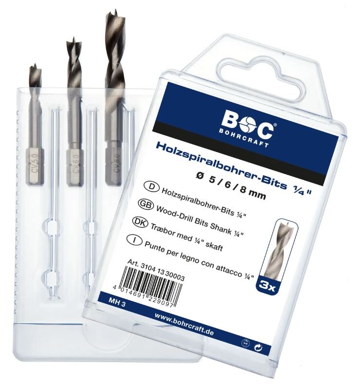 Jeu de forets à bois Bohrcraft BC31041330003; 5-8 mm; 3 unités
