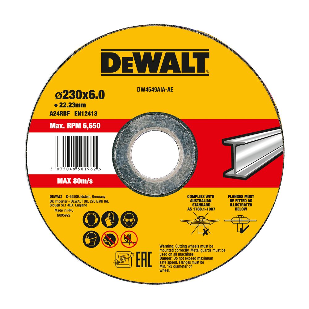 Disque a meuler DeWalt DW4549AIA-AE; 230x6 mm