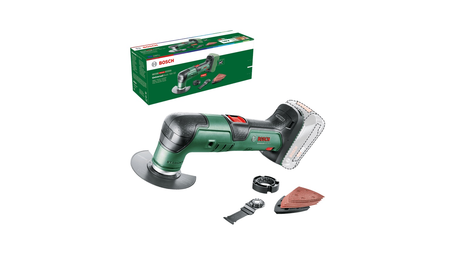 Outil Multi-fonction Bosch UniversalMulti 18V-32; 18 V (sans batterie et chargeur)