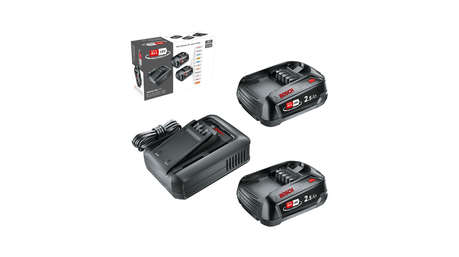 Ensemble d'accessoires Bosch Starter Set 18V; 18 V; 2x2,5 Ah accu.