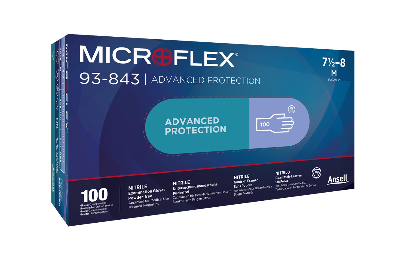 Gants Ansell Microflex 93-843; L; 100 unités