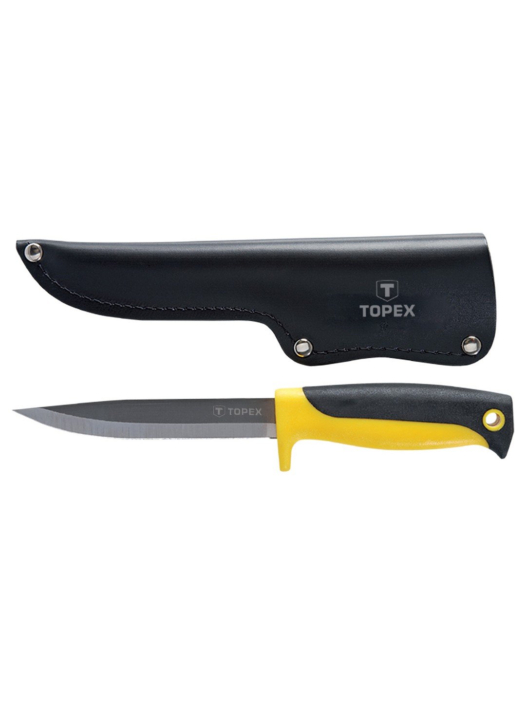 Couteau à baldaquin fixe avec étui Topex 98Z103; 120 mm