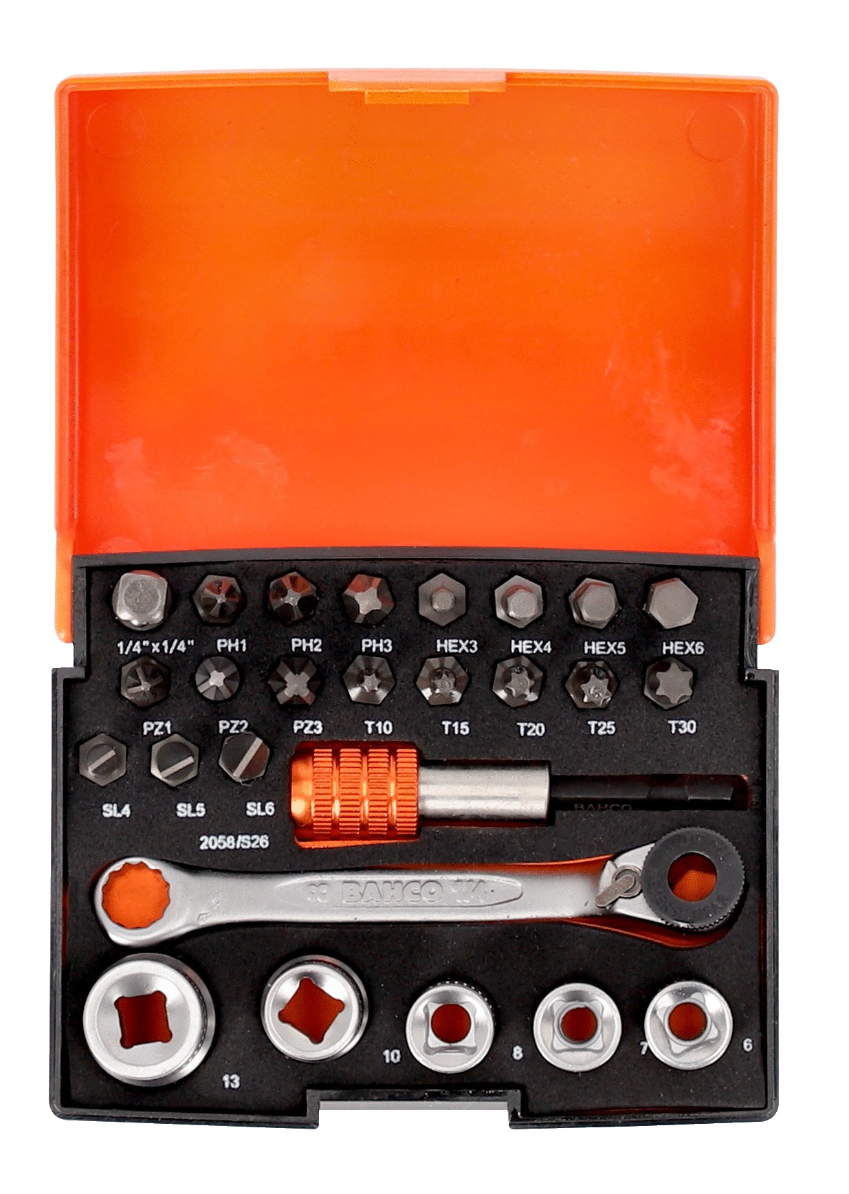 Ensemble d'outils Bahco SB2058/S26; 1/4''; 26 unités