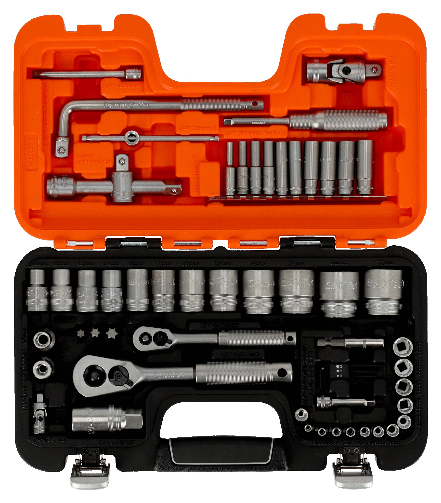 Ensemble d'outils Bahco S560MH; 1/4''; 1/2''; 56 unités