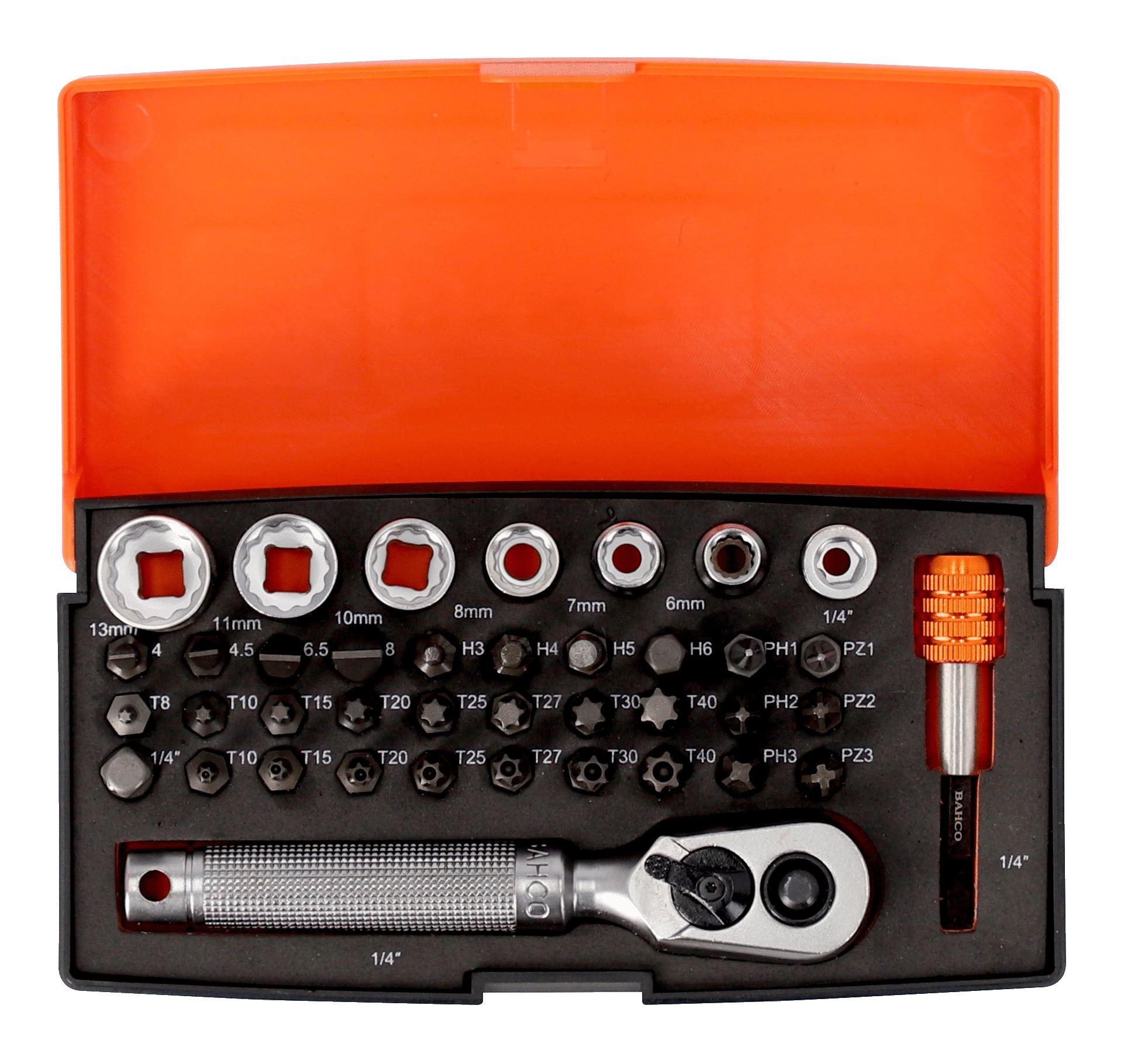 Ensemble d'outils Bahco S39MH; 1/4''; 39 unités