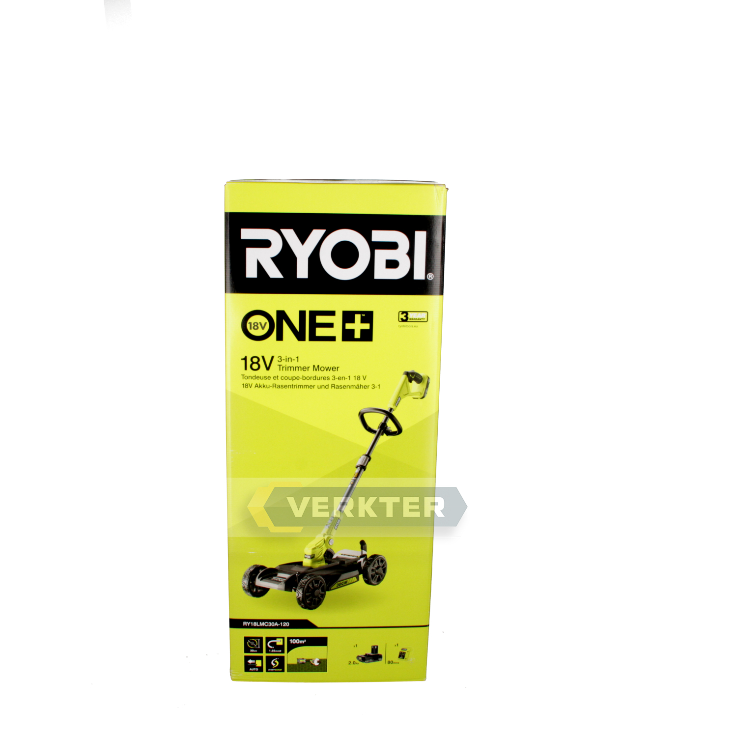 Tondeuse à gazon Ryobi RY18LMC30A-120; 18 V; 1x2,0 Ah accu.