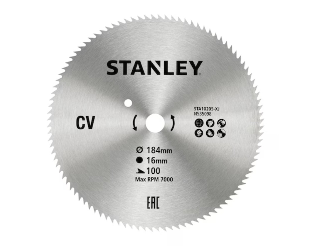 Lame de scie Stanley STA10205-XJ; 184x16 mm; 100T