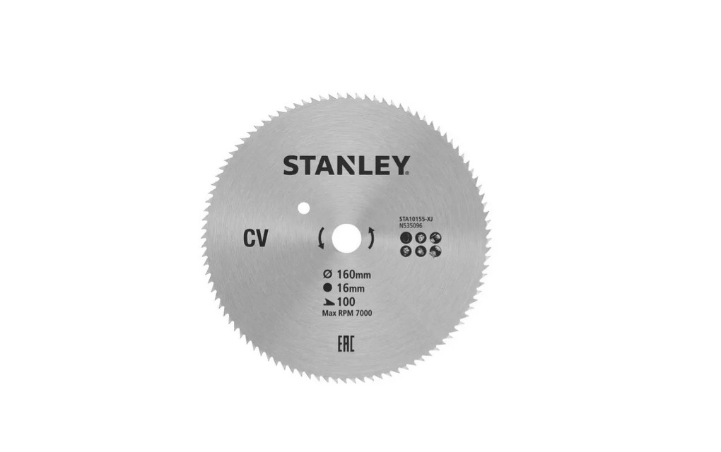 Lame de scie Stanley STA10155-XJ; 160x16 mm; 100T